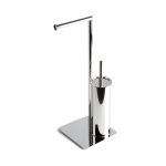 Porte - papier et porte - brosse en acier chrome