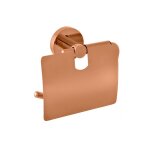 Porte papier toilettes avec couvercle colorado en laiton rose gold bross� 14, 2cm - -