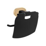 Porte papier toilettes avec couvercle yukon en laiton noir dor� 13, 6 cm - noir - noir - -