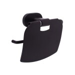 Porte papier toilettes avec couvercle yukon en laiton noir mat 13, 6 cm - noir - noir - -