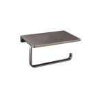 Porte papier toilettes mural avec �tag�re nil en laiton m�tal gris 15, 8 cm - -