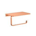 Porte papier toilettes mural avec �tag�re nil en laiton rose gold bross� 15, 8 cm - -