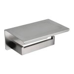 Porte - papier toilette mural - nikcorp - acier inoxydable - argent bross� - etag�re int�gr�e - 19x12x9. ...