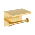 Porte - papier toilette mural salle de bain etag�re acier bross� or support