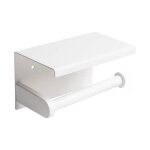 Porte - papier toilette mural salle de bain etag�re acier inoxydable blanc support