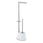 Porte - papier toilette avec pot brosse  balai en acier inoxydable