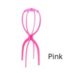 Porte - perruque rglable en plastique, support de 50cm, pliable, de couleur noir / rose / bleu, long ...