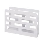Porte - revues ajour� 35x10x26 cm en m�tal laqu� blanc