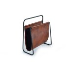 Porte - revues en cuire et mtal