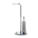 Porte - rouleau de papier toilette et porte - brosse en acier inoxydable chrome mille