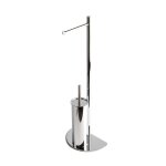 Porte - rouleau de papier toilette et brosse de toilette chrome avec base en demi - lune