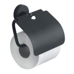 Porte - rouleaux de papier toilette mural en acier inoxydable noir mat violetta