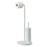 Porte - rouleau de papier toilette sur pied avec porte - brosse blanc mille