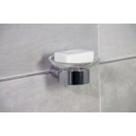 Porte savon mural � clipser inox et verre mat inter metropolitan