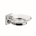 Porte - savon mural verre / acier inoxydable chrome mimosa