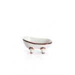 Porte - savon shabby chic en ceramique blanche a poser amelia