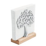 Porte - serviettes bois de manguier et m�tal arbre argent�