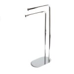 Porte - serviettes chrome a base ovale pour 2 serviettes