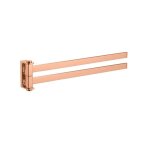 Porte - serviettes double rotatif nil en laiton rose gold poli 37 cm - -