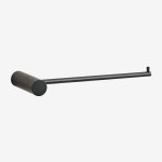 Porte - serviettes mural avec barre ��20 cm pour salle de bains en acier inoxydable devon noir mate