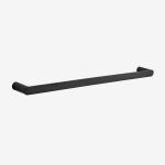 Porte - serviettes mural avec barre ��60 cm pour salle de bains en acier inoxydable alameda noir mate ...