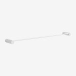 Porte - serviettes mural avec barre ��60 cm pour salle de bains en acier inoxydable devon blanc