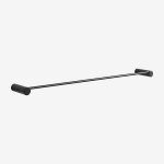 Porte - serviettes mural avec barre ��60 cm pour salle de bains en acier inoxydable devon noir mate