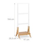 Porte - serviettes sur pied 3 barres bras bois blanc helloshop26 13 0002273