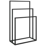 Porte - serviettes sur pied 48 x 24 x 79 cm fer noir helloshop26 02 0005532