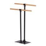 Porte - serviettes sur pied forli en acier et bambou - hauteur 77, 50 cm - noir