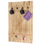 Porte - tasses hwc - d13, etag�re suspendue pour tableau de tasses, 6 crochets 91x60cm pin