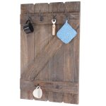 Porte tasses hwc - d13, �tag�re suspendue pour tasses, tableau mural, 6 crochets 91x60cm brun shabby