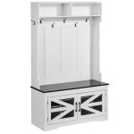 Portemanteau - duoku - portemanteau en bois - avec banc et rangement pour chaussures - portemanteau blanc ...