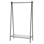 Portemanteau m�tallique portant � v�tements avec tringle �tag�re inf�rieure style sobre pour chambre ...