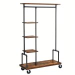 Portemanteau mobile, vestiaire sur roulettes, meuble d'entr�e, portant � v�tements � 5 niveaux, structure ...