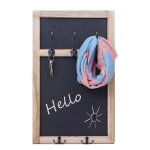 Portemanteau mural hwc - c51, tableaux noirs, 55x34cm brun naturel, shabby