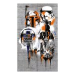 Poster g�ant intiss� personnages star wars en graffiti - enfants