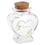 Pot coeur bonheur verre 4x4x6cm transparent