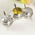 Pot a condiments en acier inoxydable en forme de pomme, 7 pices / ensemble, fournitures de cuisine, ...