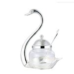 Pot a condiments en alliage, rcipient d'assaisonnement, pot en verre a epices, bol a sucre de sel, poivre, ...