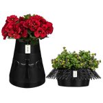 Pot de fleurs pour le cimetire heart set flacon 25. 5x21 cm + pot Ø 23 cm graphite