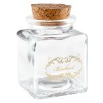 Pot verre carre la vie est belle bonheur 4x6cm