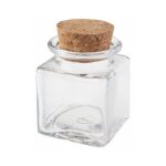 Pot verre forme carre 4x6cm transparent