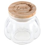 Pot verre mariage naturel bouchon bois 5. 5x5. 5cm