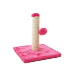 Poteau griffoir sisal avec jouet balle - 27 x 25 x 25 cm - fuchsia
