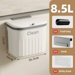 Poubelle de cuisine murale suspendue avec couvercle, poubelle pour armoire sous evier, poubelle a compost, ...