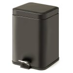 Poubelle de salle de bains en aluminium noir mat 5l artemisia