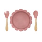 Poudre de poudre - ensemble de couverts en silicone avec logo personnalis pour bb, bol de discussion ...