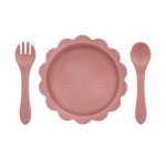 Poudre de poudre - ensemble de couverts en silicone avec logo personnalis pour bb, bol de discussion ...