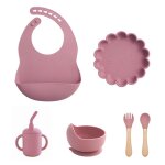 Poudre de poudre - vaisselle en silicone pour nouveau - né, ventouse, assiette, gobelet, bavoir, cuillère, ... Poudre de poudre - vaisselle en silicone pour nouveau - né, ventouse, assiette, gobelet, bavoir, cuillère, ...